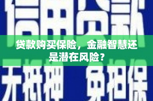 射洪贷款购买保险，金融智慧还是潜在风险？