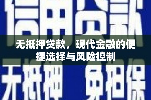 双牌无抵押贷款，现代金融的便捷选择与风险控制