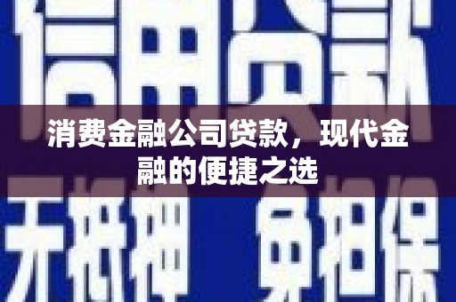 安溪消费金融公司贷款，现代金融的便捷之选