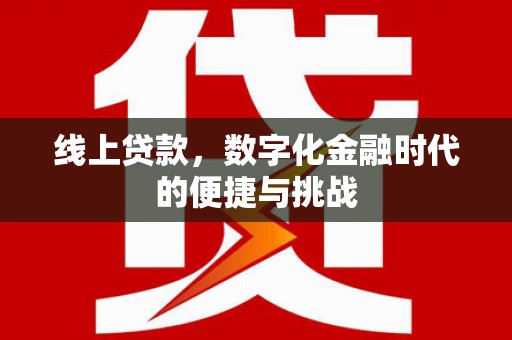 徐汇线上贷款，数字化金融时代的便捷与挑战