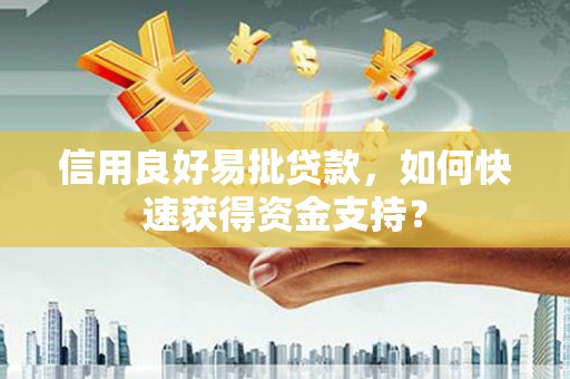 荣成信用良好易批贷款，如何快速获得资金支持？