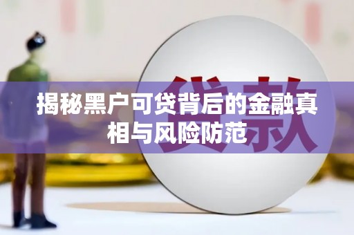 亭湖揭秘黑户可贷背后的金融真相与风险防范