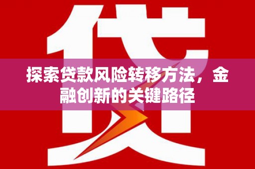 圣方济各堂区探索贷款风险转移方法，金融创新的关键路径