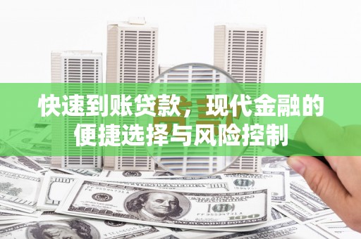 武都快速到账贷款，现代金融的便捷选择与风险控制