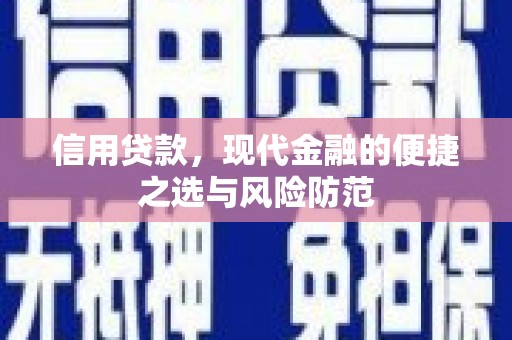 辉县信用贷款，现代金融的便捷之选与风险防范