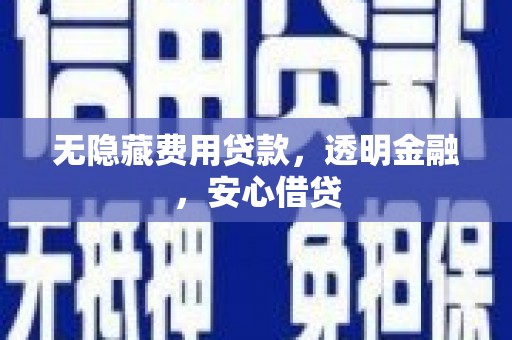 绿园无隐藏费用贷款，透明金融，安心借贷