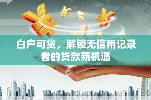 南部白户可贷，解锁无信用记录者的贷款新机遇