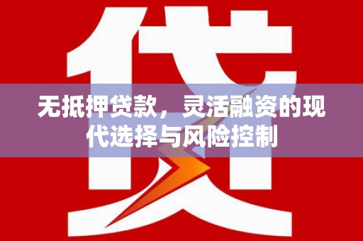 嘉定无抵押贷款，灵活融资的现代选择与风险控制