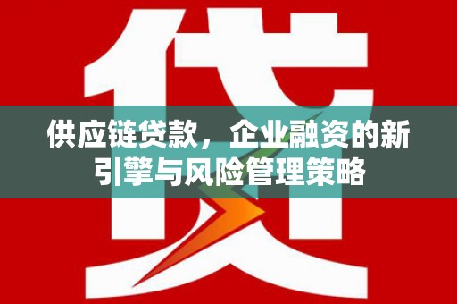 瀍河供应链贷款，企业融资的新引擎与风险管理策略