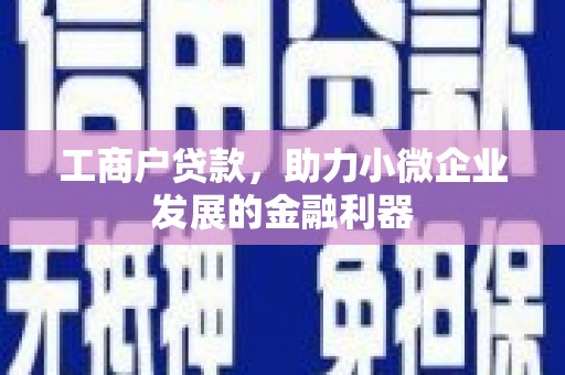 瀍河工商户贷款，助力小微企业发展的金融利器