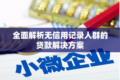 通江全面解析无信用记录人群的贷款解决方案