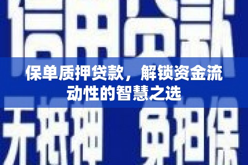 洛隆保单质押贷款，解锁资金流动性的智慧之选
